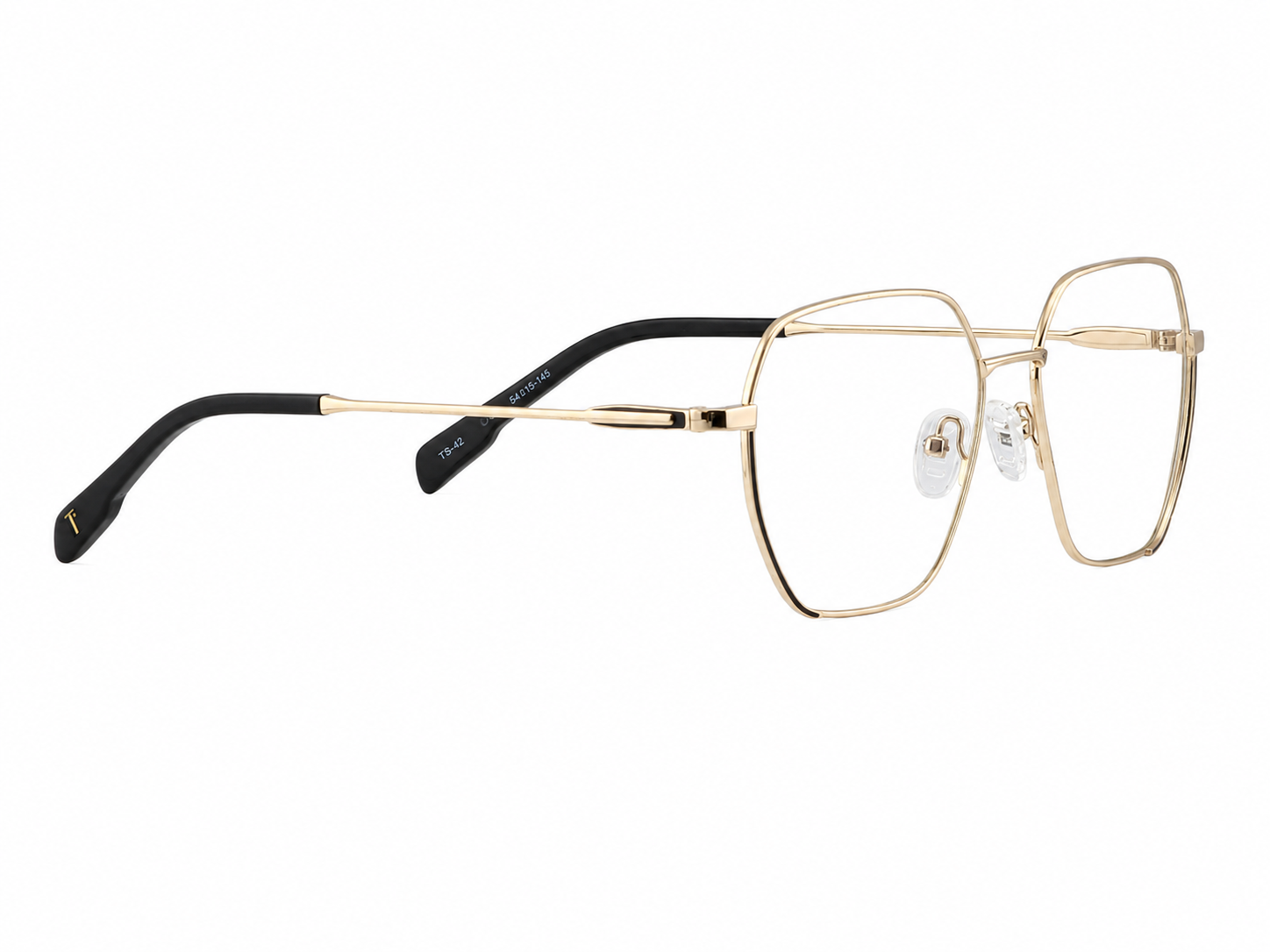 TS-42 C1 · vista diagonal izquierda · Dorado y azul marino · Thalia Sodi Eyewear