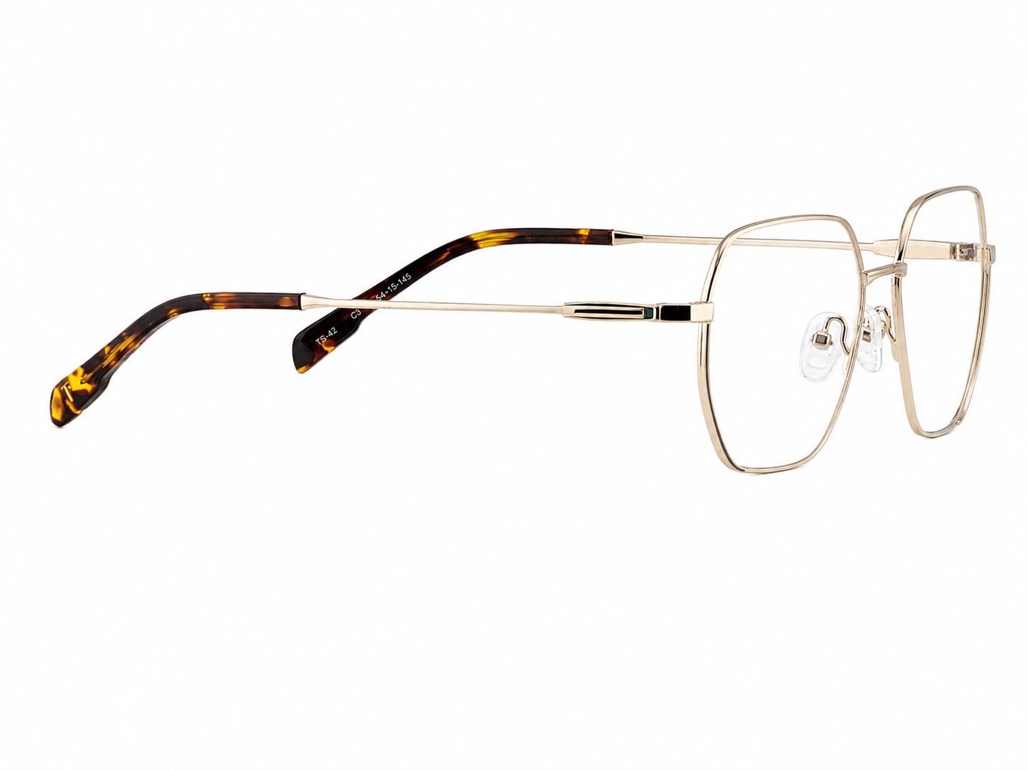 TS-42 C3 · vista diagonal izquierda · Dorado y carey oscuro · Thalia Sodi Eyewear