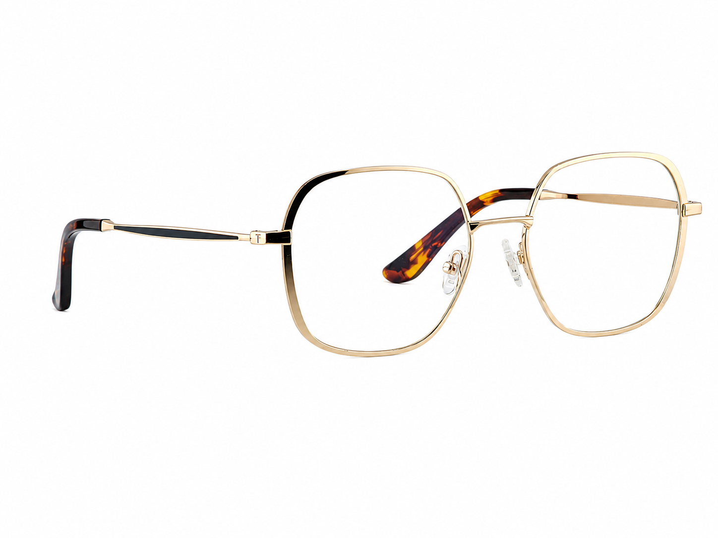 TS-43 C1 · vista diagonal derecha · Negro, dorado y carey · Thalia Sodi Eyewear