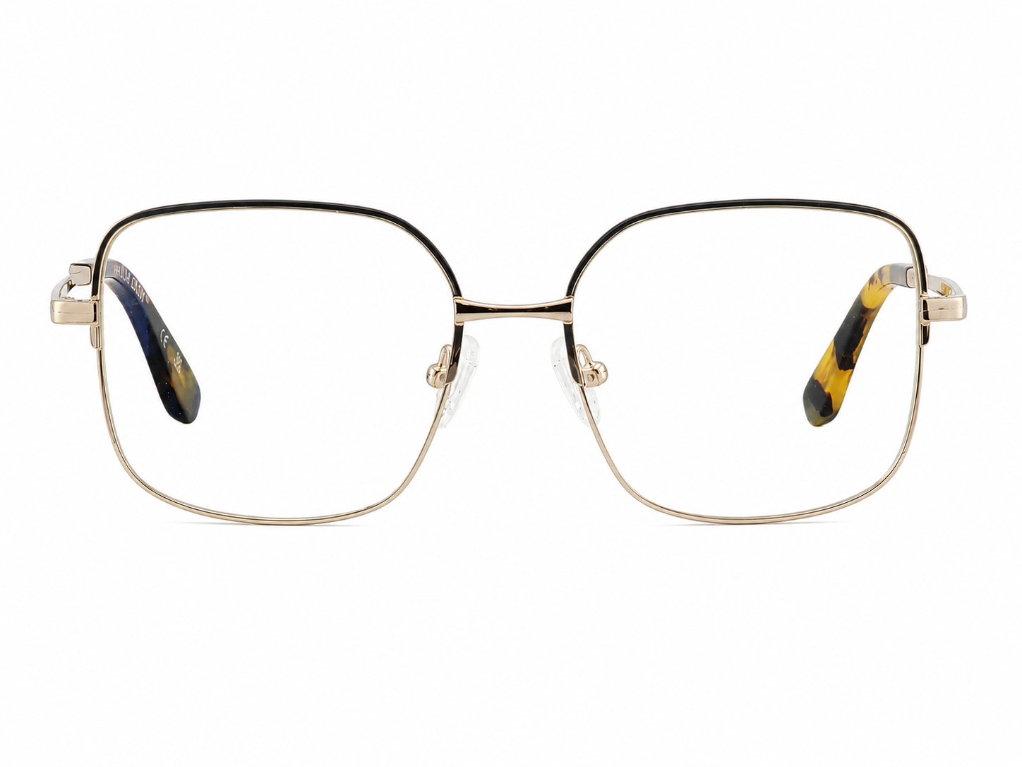 TS-44 C3 · vista frontal · Negro, dorado y carey ámbar · Thalia Sodi Eyewear