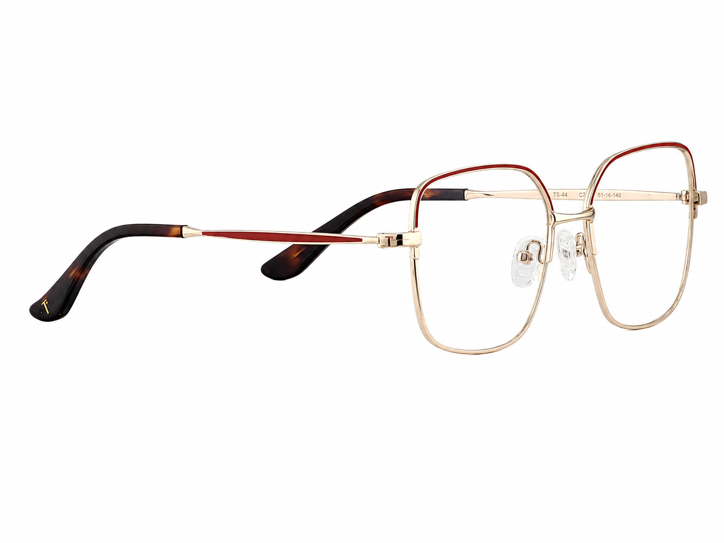 TS-44 C7 · left-angle view · Red, gold and black · Thalia Sodi Eyewear