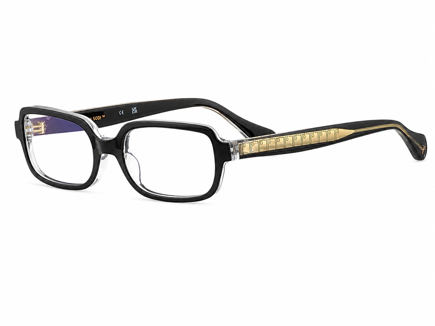 TS-46 C1 · vista diagonal derecha · Negro y cristal · Thalia Sodi Eyewear