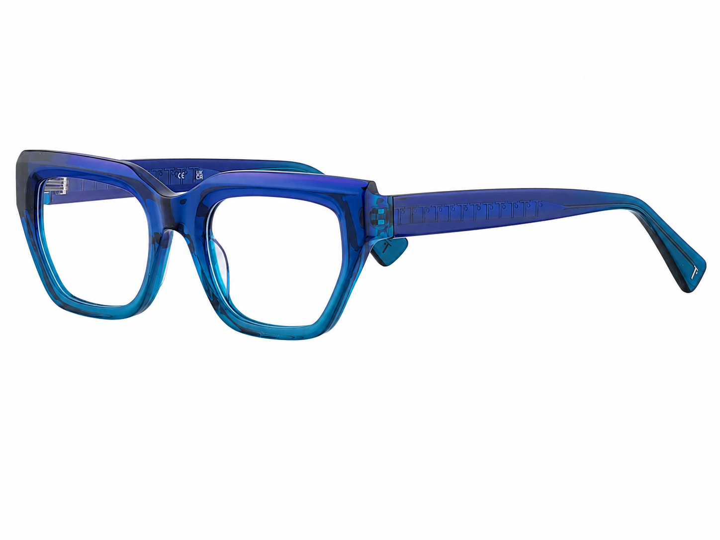 TS-47 C3 · vista diagonal derecha · Azul cobalto y turquesa · Thalia Sodi Eyewear