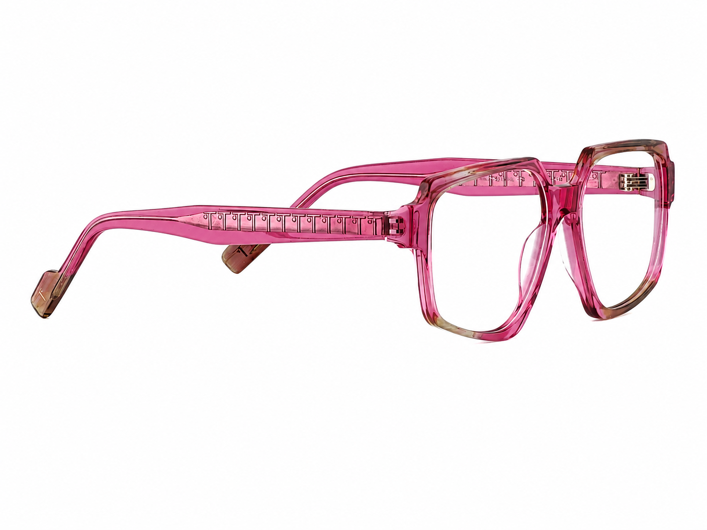 TS-48 C2 · vista diagonal izquierda · Rosa y carey translúcido · Thalia Sodi Eyewear